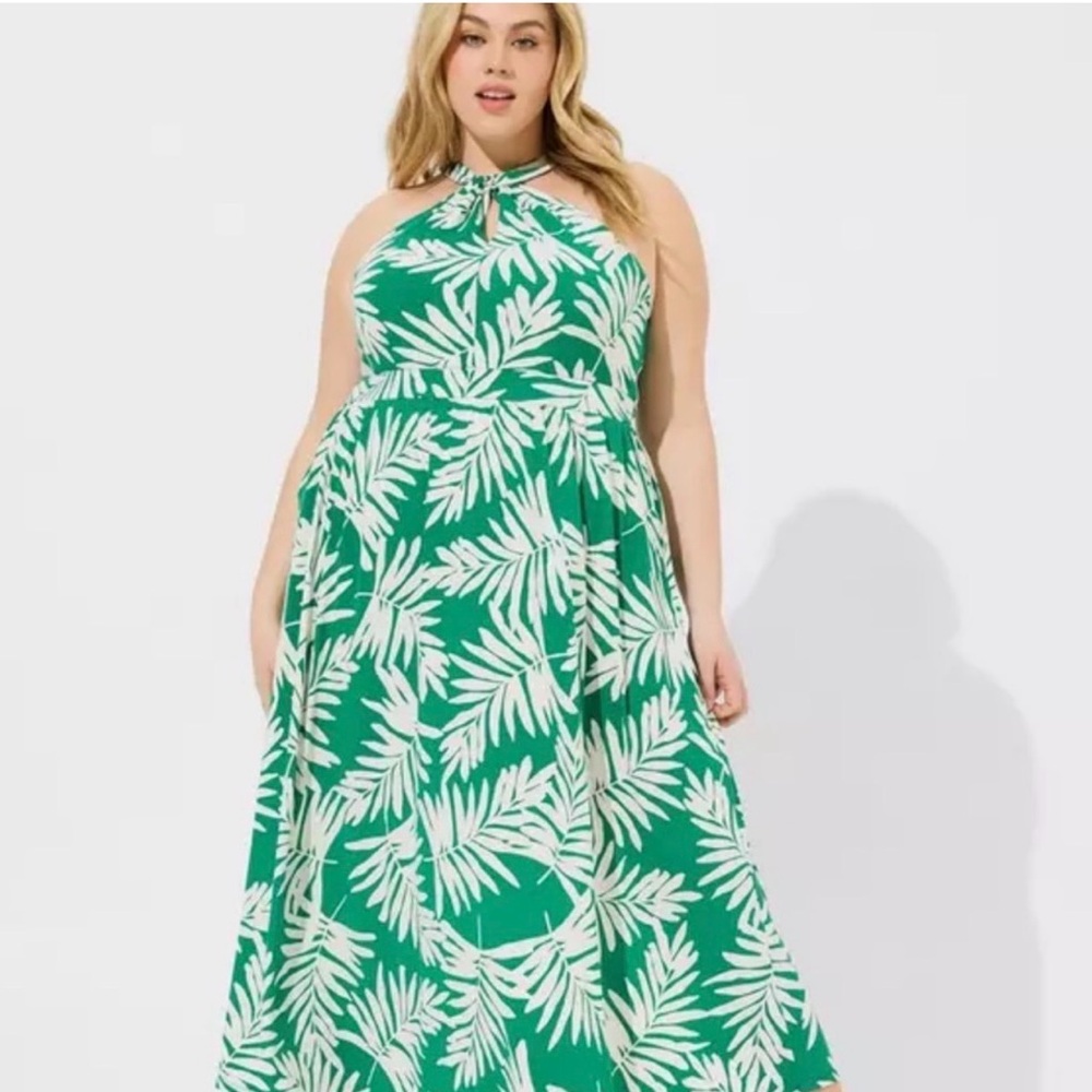 Torrid Teal and White Backless Dress